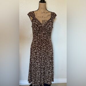 Floral Brown Tan Dress